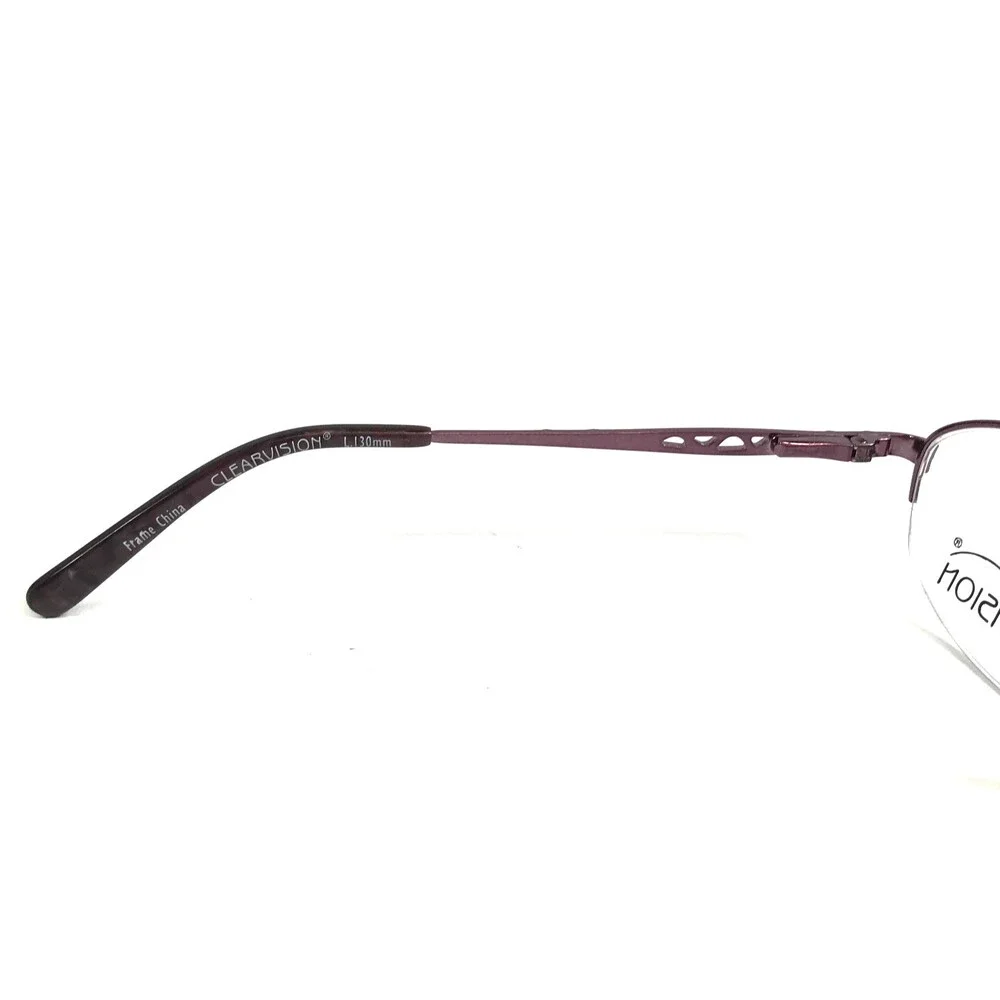 Clear Vision Eyeglasses Frames DEANNA WINE Purple Oval Half Rim 52-16-130
